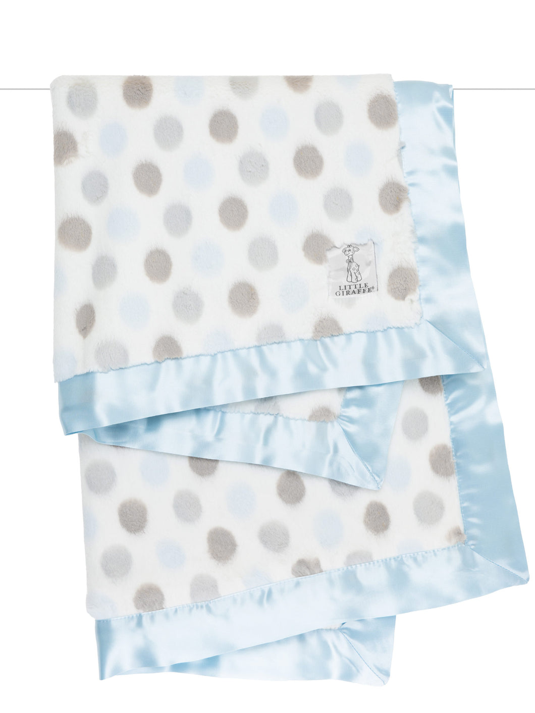 Little Giraffe Luxe polka dot blanket (Blue)