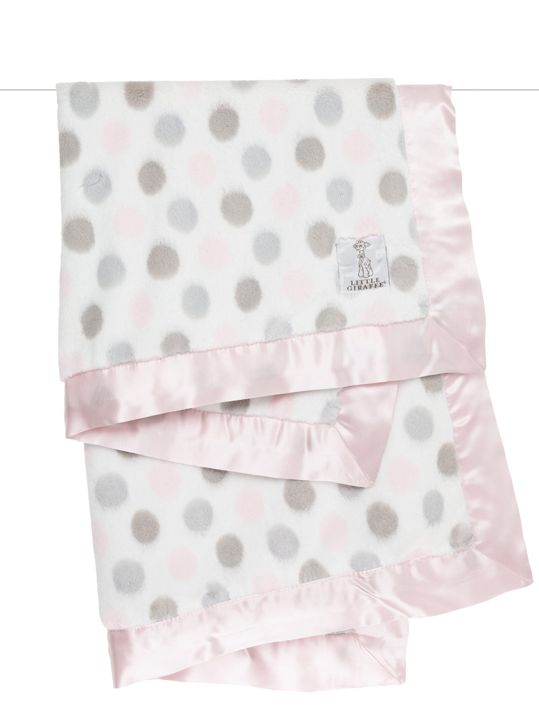 Little Giraffe Luxe polka dot blanket (pink)